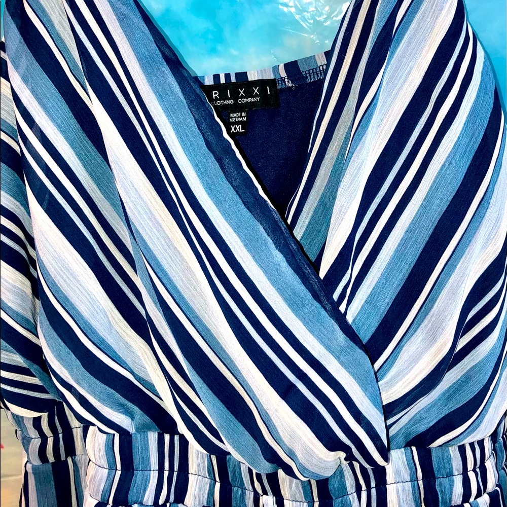 Trixxi brand color navy teal stripes xxl